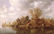 Jan van Goyen Village at the River oil painting picture wholesale
